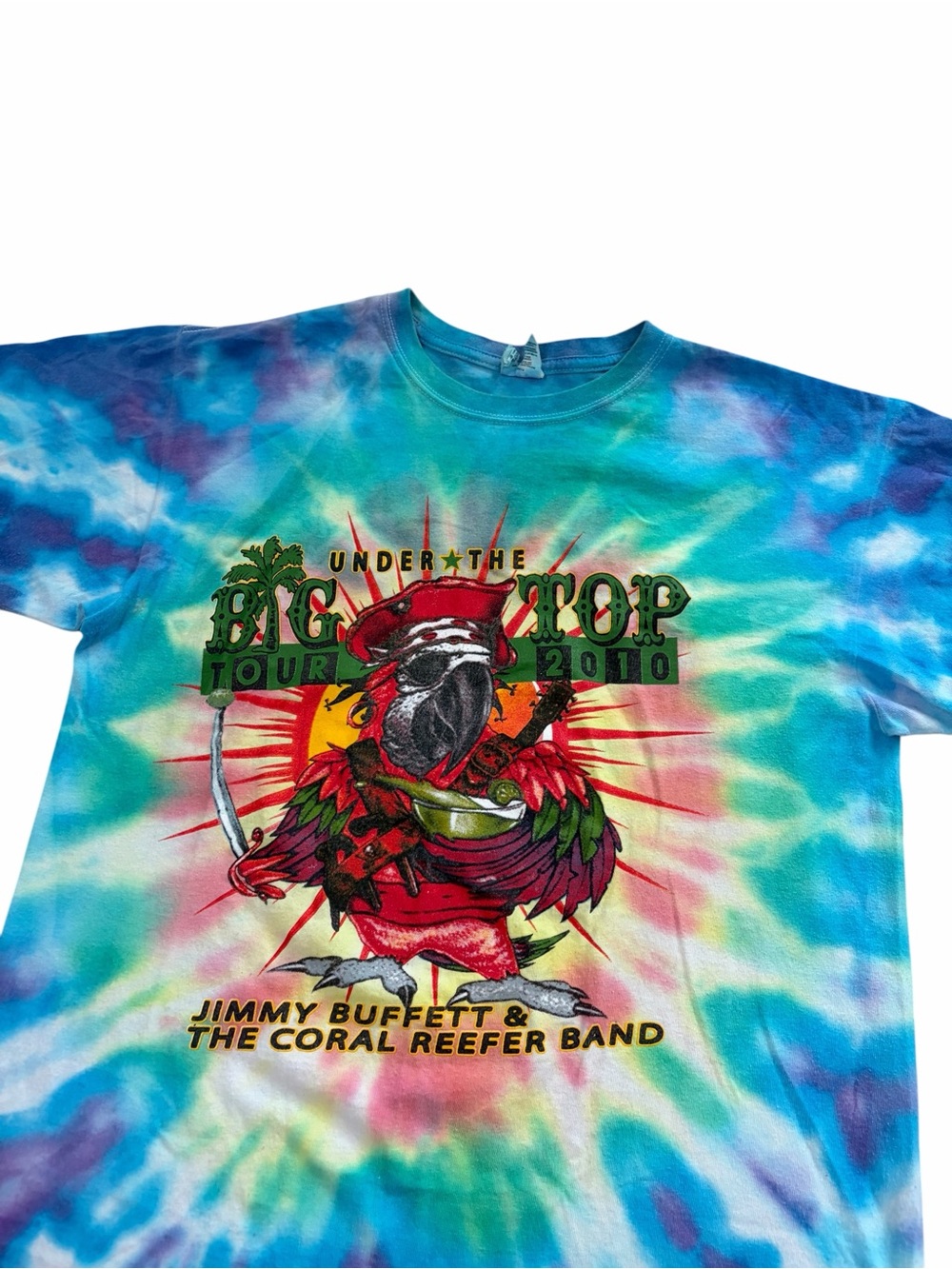 Jimmy Buffet Under the Big Top Tour 2010 Shirt Adult Large Tie Dye Hippie